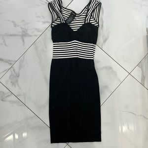 Bebe black and white dress stretchy
